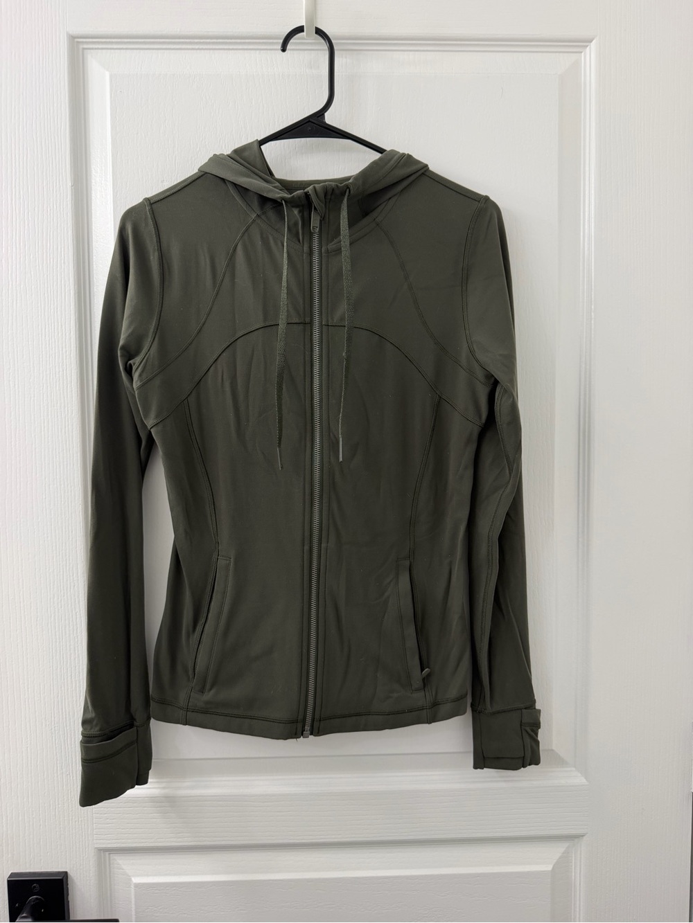 lululemon athletica Olive Green Hooded Zip Jacket (nulu fabric)